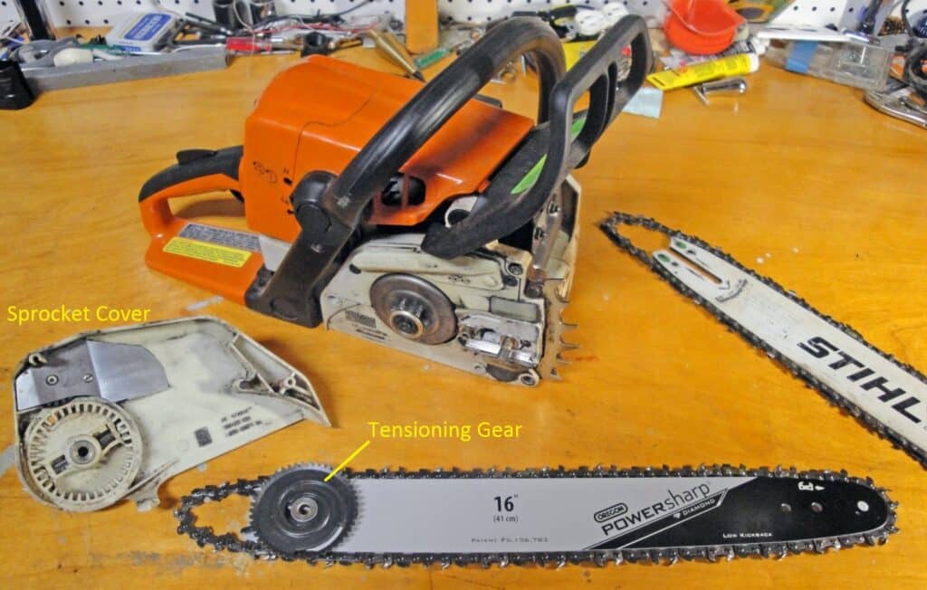 Mounting the PowerSharp Bar and Chain - Stihl MS210-C Chainsaw