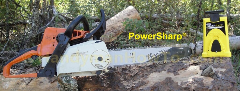 Oregon PowerSharp on a Stihl MS-210C Chain Saw