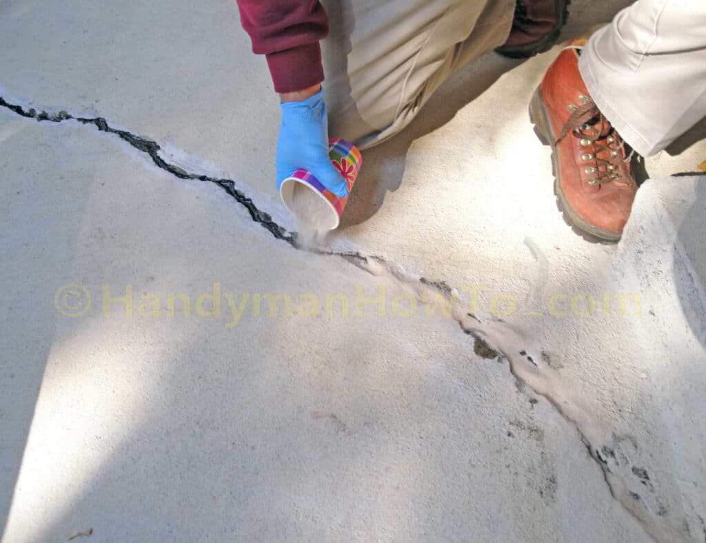 Concrete Crack Repair with Emecole 555: Layered Fill with Sand