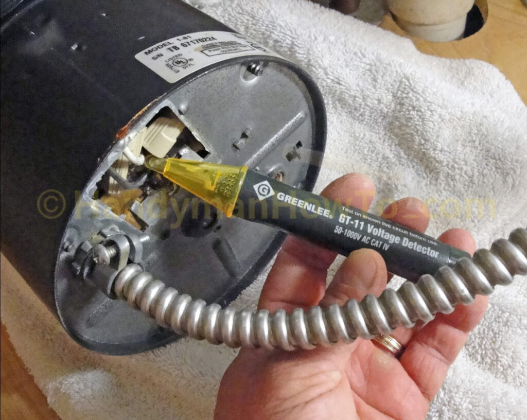 Garbage Disposal Wiring: Verify the Electricity is Off with a Voltage Detector