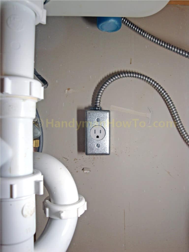 New Under Sink Garbage Disposer Electrical Outlet