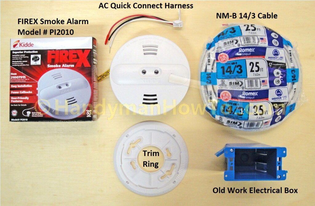 Kidde/FIREX Smoke Alarm Model # PI2010 and NM-B 14/3 Wire