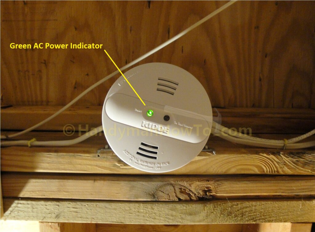 Kidde PI2010 Smoke Alarm: Green LED AC Power Indicator