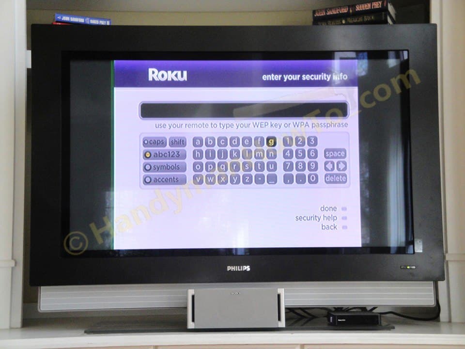 Roku Wireless Network Connection Key (WEP or WPA) Password