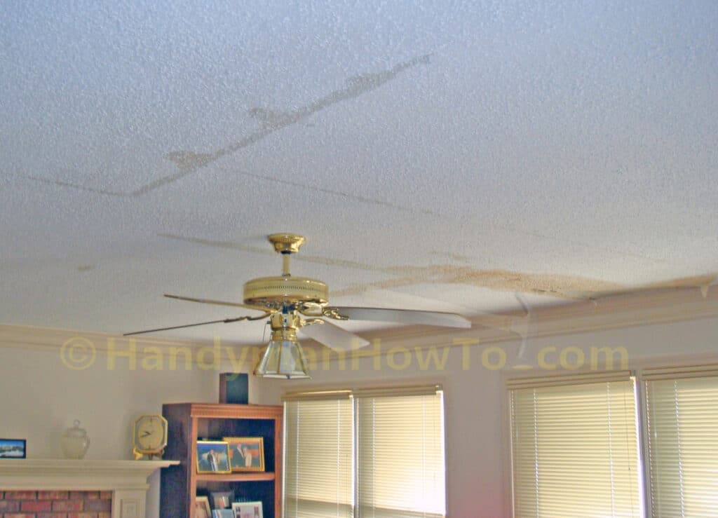 Drywall Ceiling Water Damage caused by Polybutylene Pipe Leak