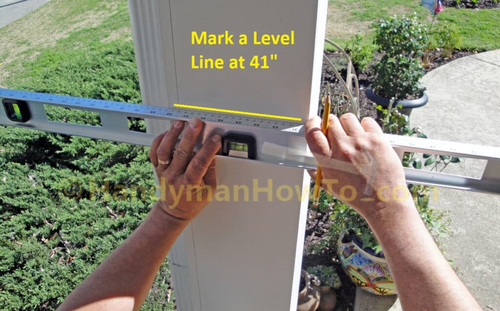 Porch Rail Support Block - Horizontal Reference Line