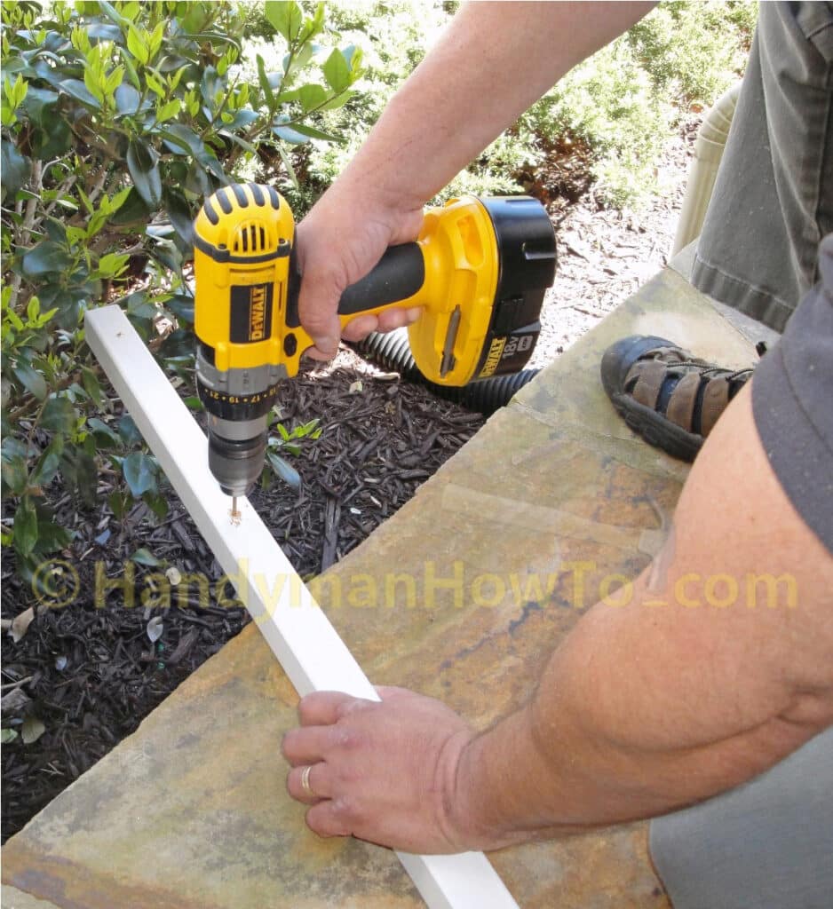 Buid a Porch or Deck Rail: Drill Pilot Holes in the 2x2 Picket for Wood Screws