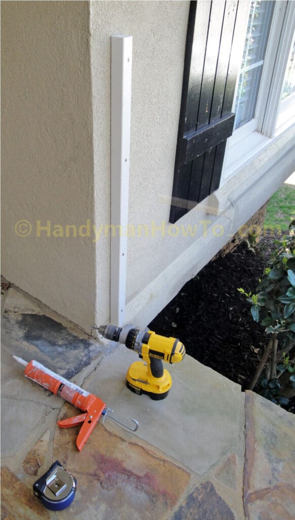 Build a Porch Rail: 2x2 Support Picket Fastened to the Wall