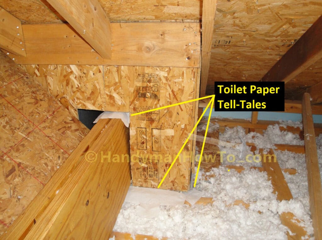 Toilet Paper Tell-Tales to find the Roof Leak