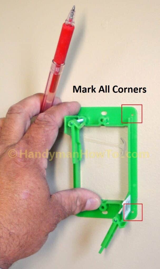 Mark the Position of the Low Voltage Bracket on All Four Corners