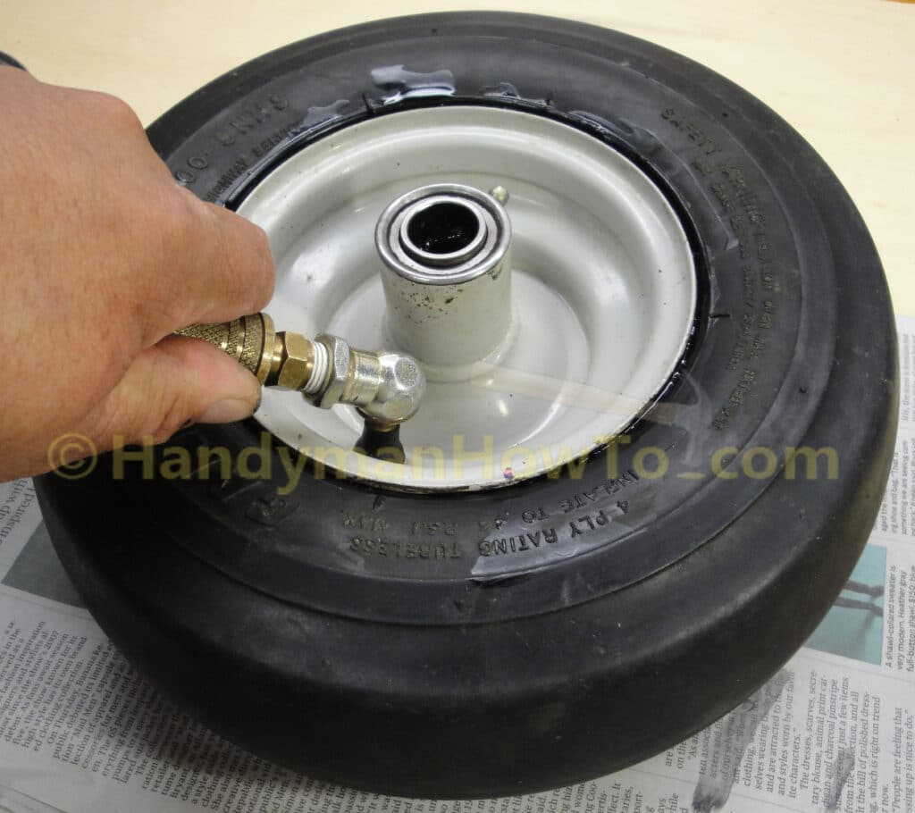 Inflate the Tire with Compressed Air