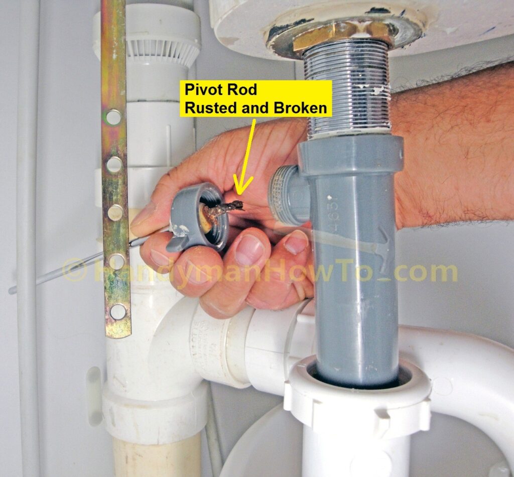 Pop-up Sink Drain Repair: Rusted and Broken Pivot Rod
