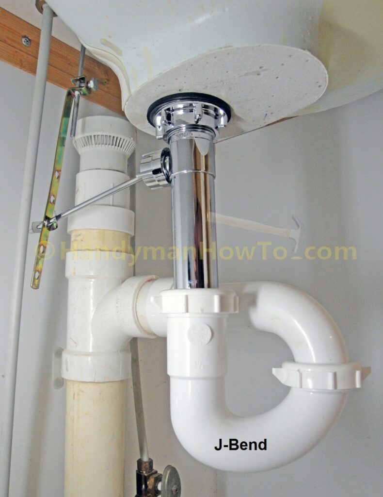 Install the Sink Drain Trap: J-Bend Connected to the P-Trap