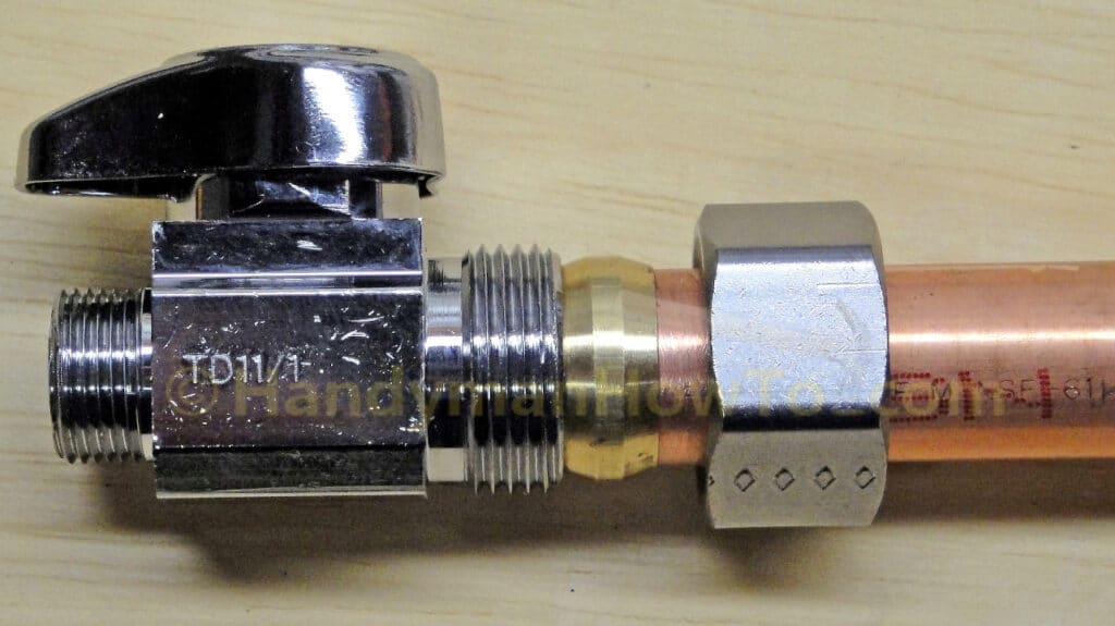 Water Shutoff Valve Installation: Compression Fitting on 1/2 inch Copper Pipe