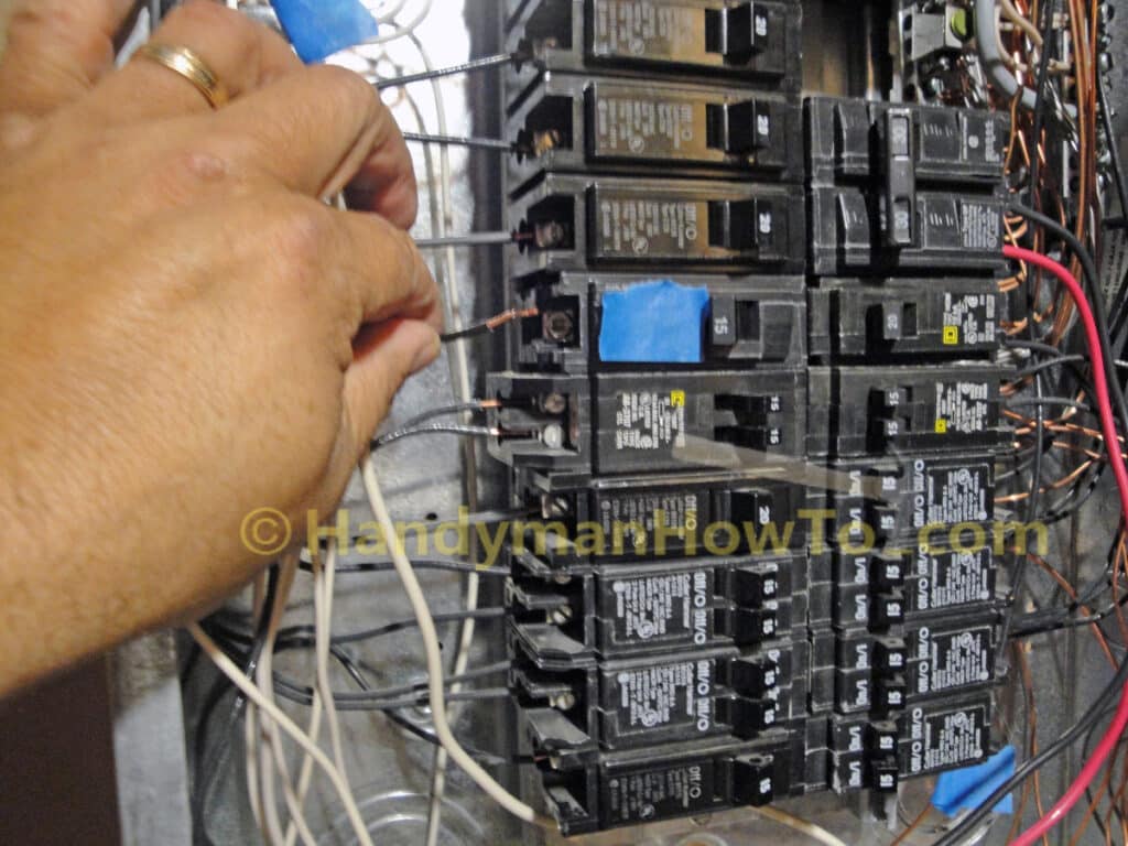 Disconnect the Black (Hot) Branch Circuit Wire from the Circuit Breaker