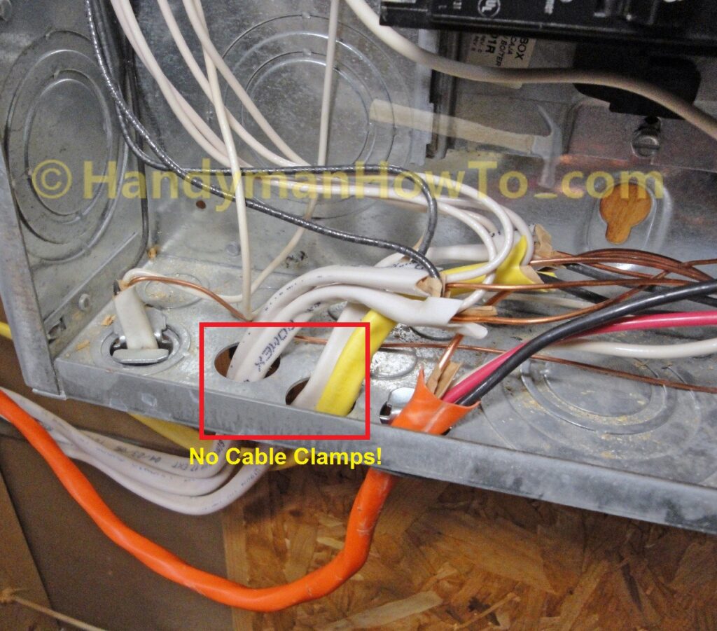 Missing NM Cable Clamps in the Circuit Breaker Panel Knockouts