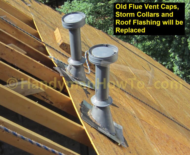 Hail Damage Roof Replacement: Old Type B Gas Flue Vents
