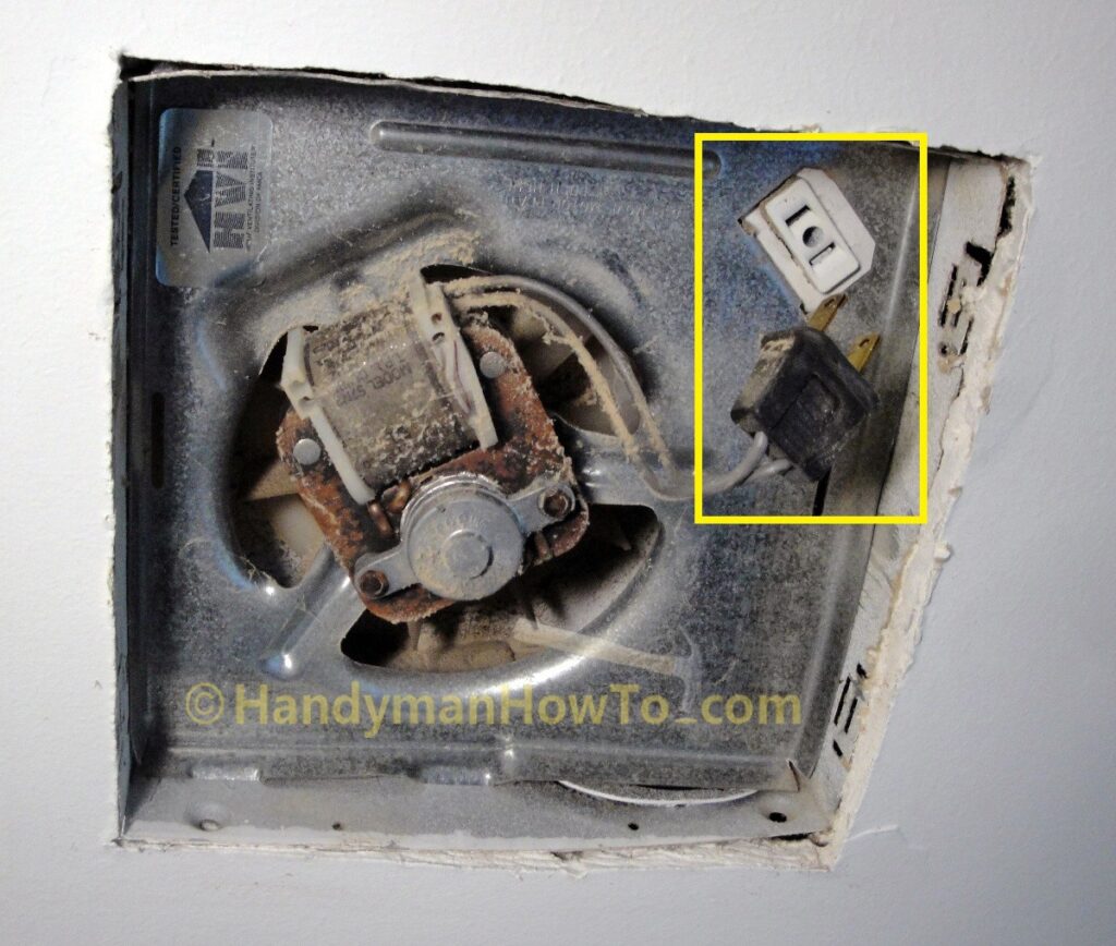 Bathroom Ceiling Fan Removal: Unplug the Fan Motor