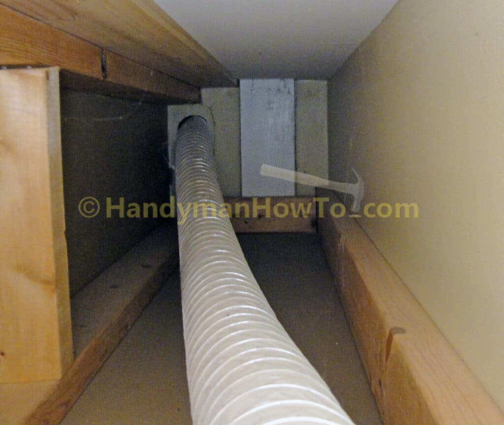 Interior Soffit: 3 inch Bathroom Fan Ventilation Duct
