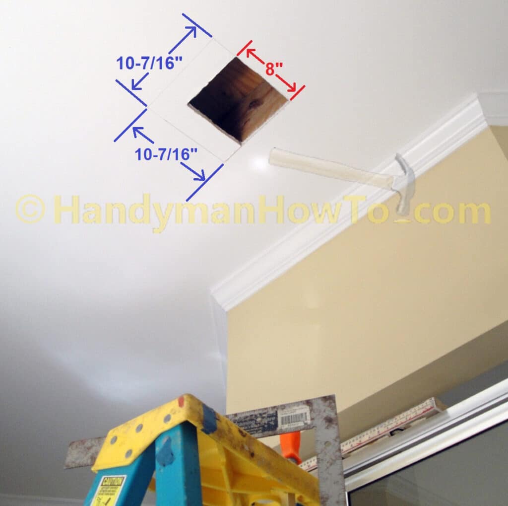 Panasonic Vent Fan FV-11VQ5: Drywall Ceiling Mounting Measurements 
