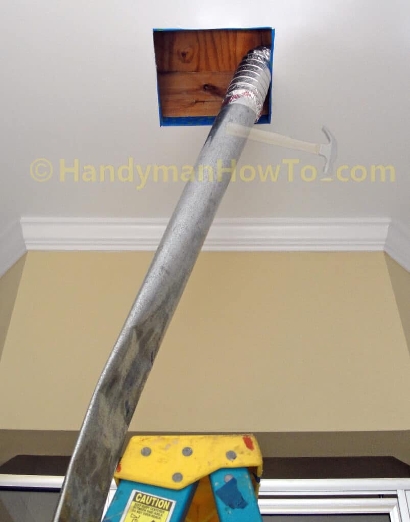 Remove the 3 inch Vent Fan Duct from the Bathroom Ceiling