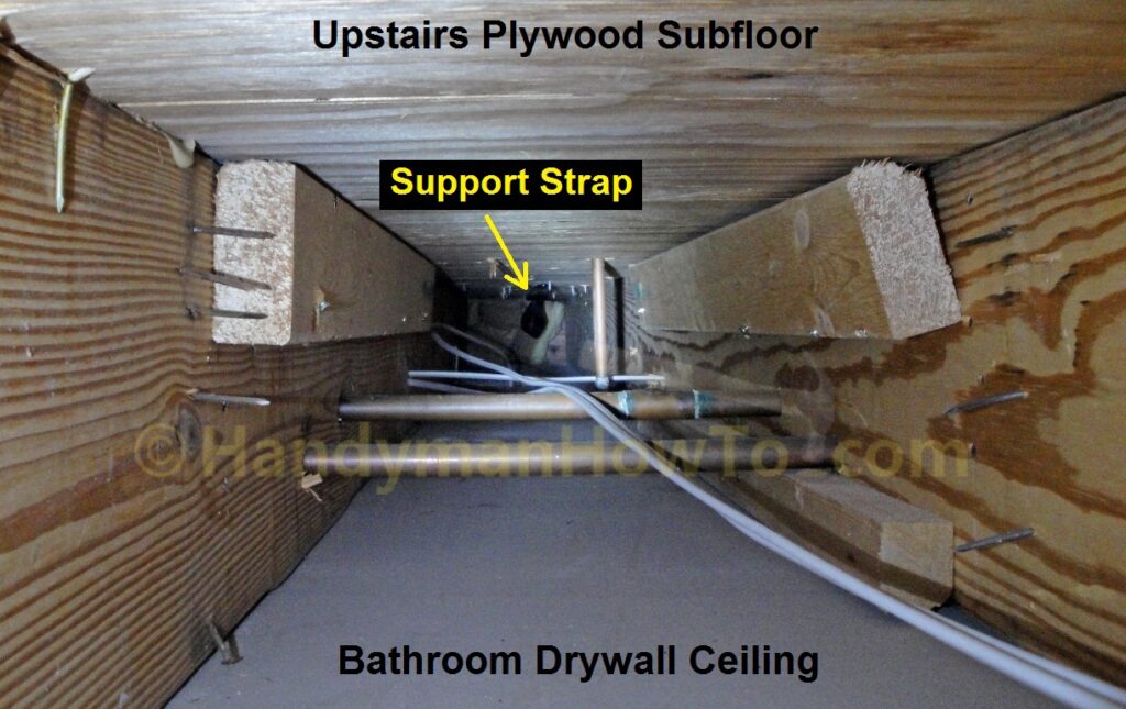 Bathroom Vent Fan Duct Removal: Space between the 2x10 Floor Joists