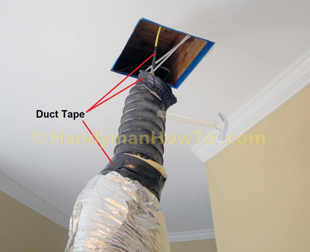 Bathroom Fan Vent Duct Installation: Fishing Flex Duct through the Ceiling