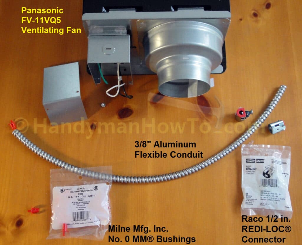 Panasonic WhisperCeiling Fan FV-11VQ5: Electrical Wiring Hookup