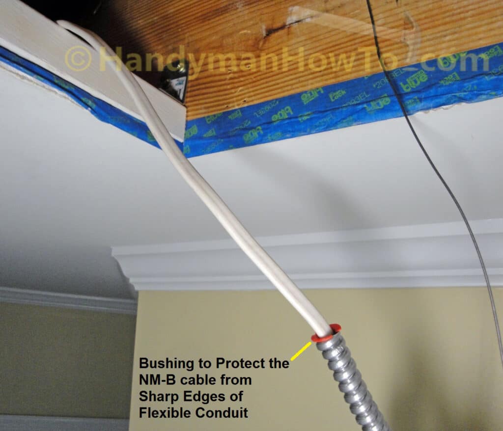 Bathroom Ventilation Fan Wiring: NM-B Armored Cable Bushing