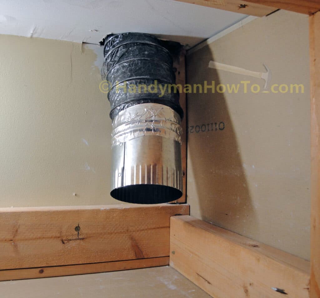 Bathroom Vent Fan Flex Duct: Duct Connector Sealed with HVAC Tape