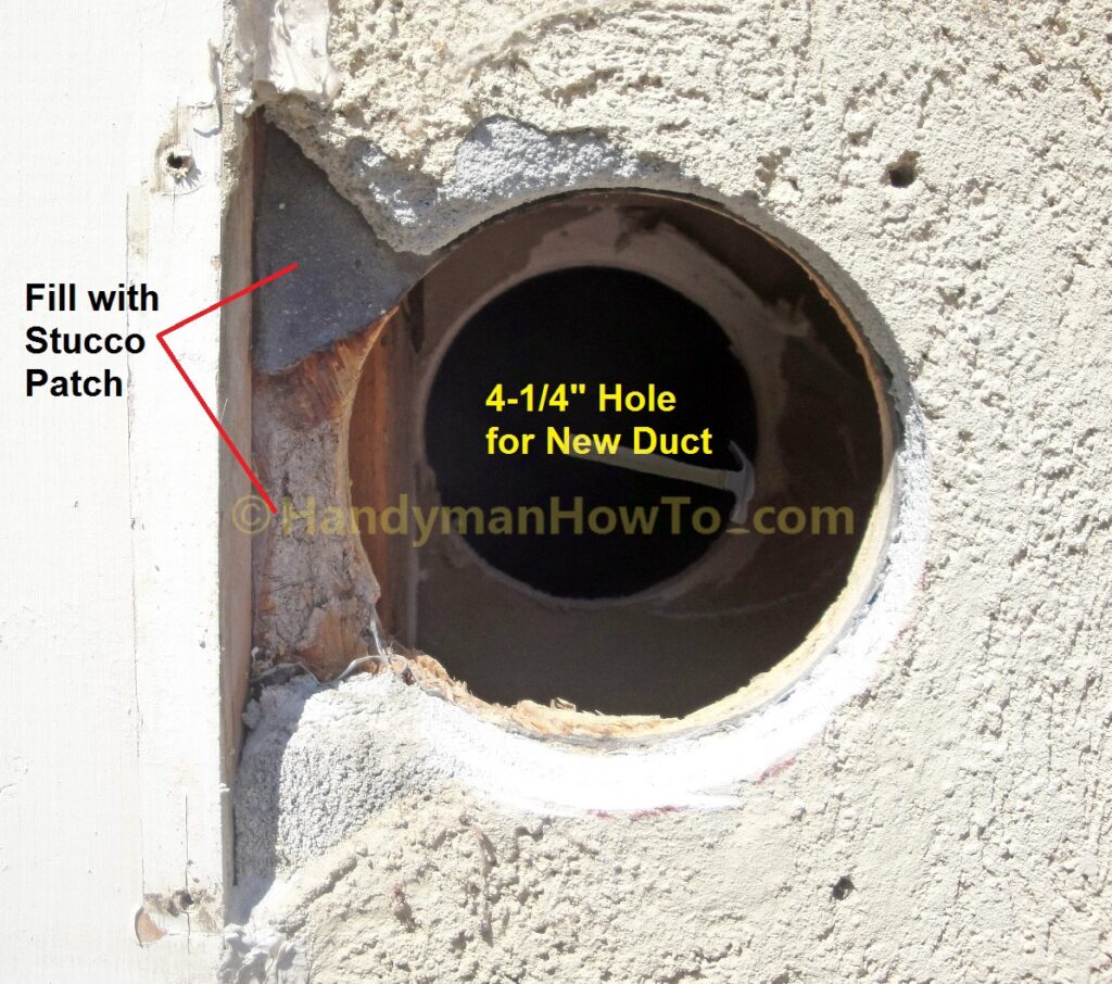 Bathroom Vent Fan Installation: Exterior Wall Hole for the Duct and Vent Cap