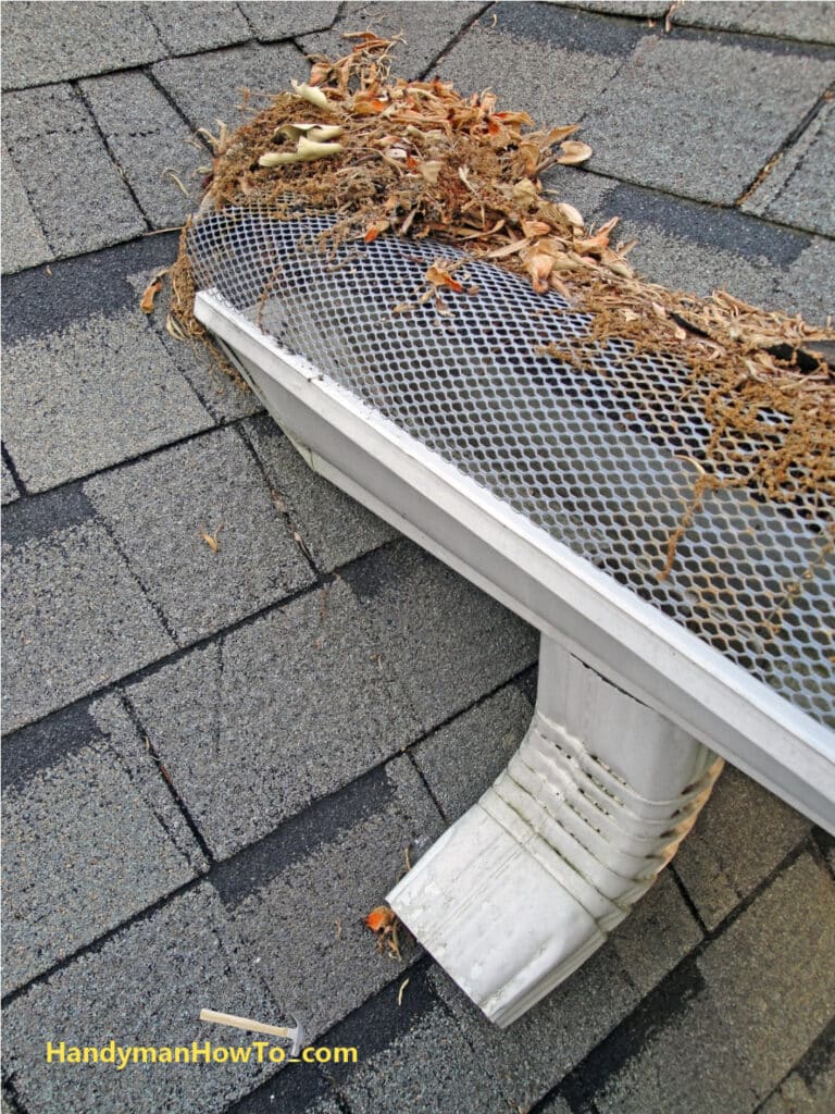 Old 5 Inch Gutter and Flip-Up Wire Screen