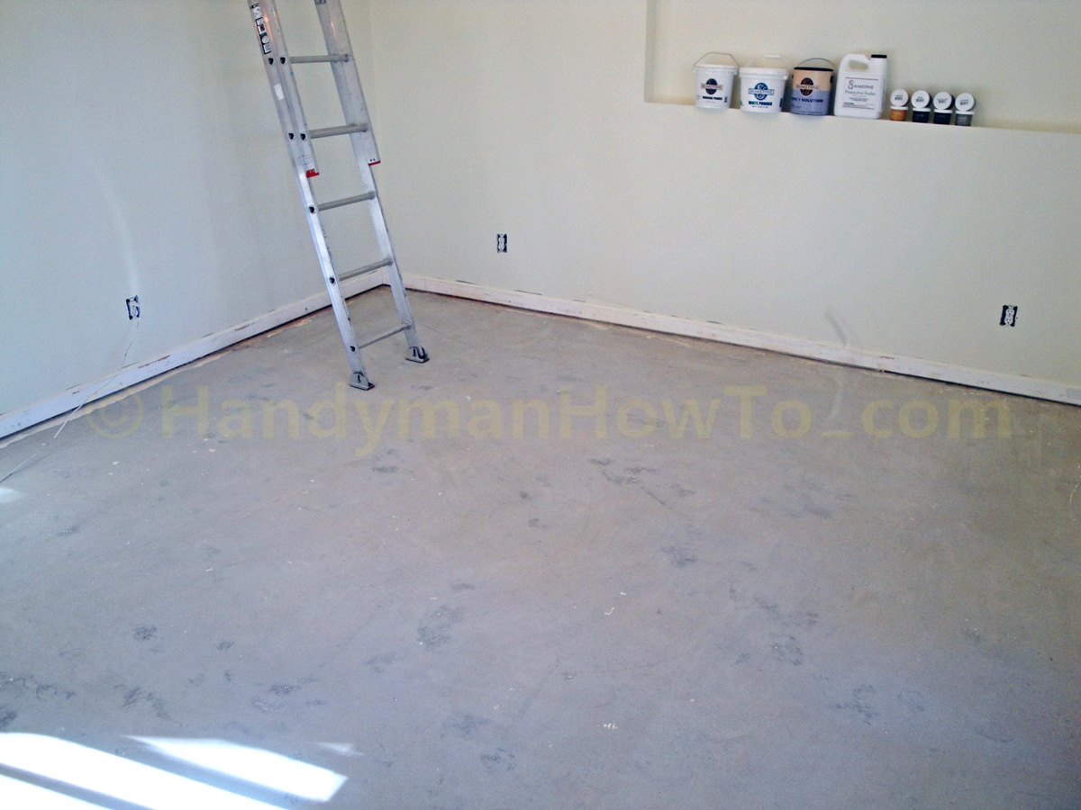 Finishing A Basement Bedroom Concrete Floor With SkimStone