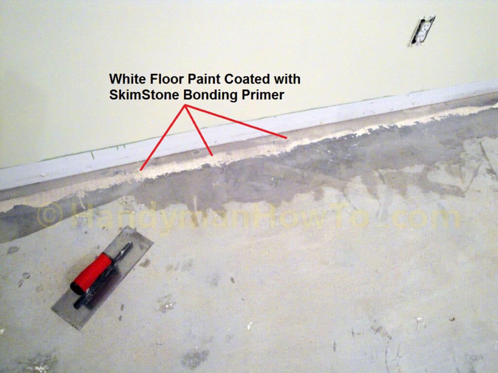 SkimStone Bonding Primer over the Painted Cement Floor