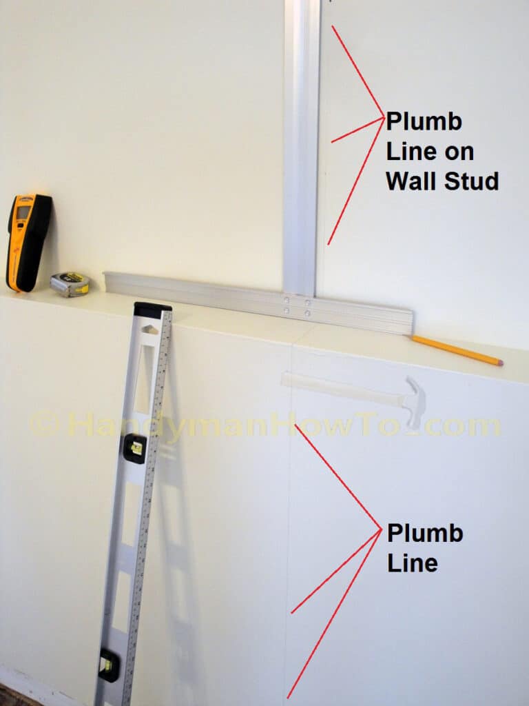 Basement Closet Framing Layout: Plumb Lines on Wall