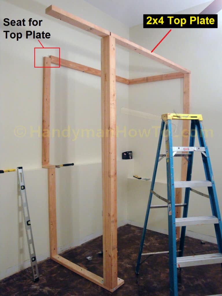 2x4 Basement Closet Framing: Top Plate Installation