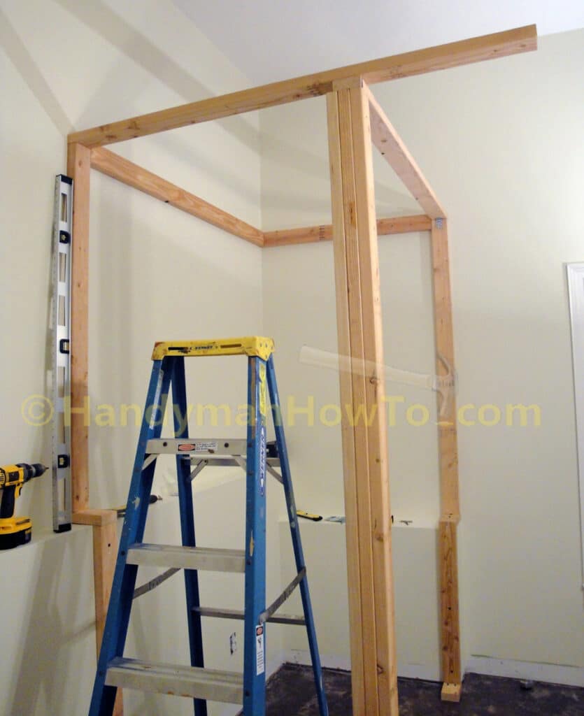 Basement Closet 2x4 Framing: Wall Top Plate Installation