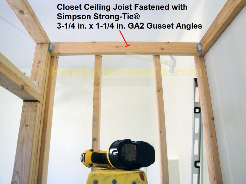 Basement Closet Framing: 2x4 Ceiling Joist