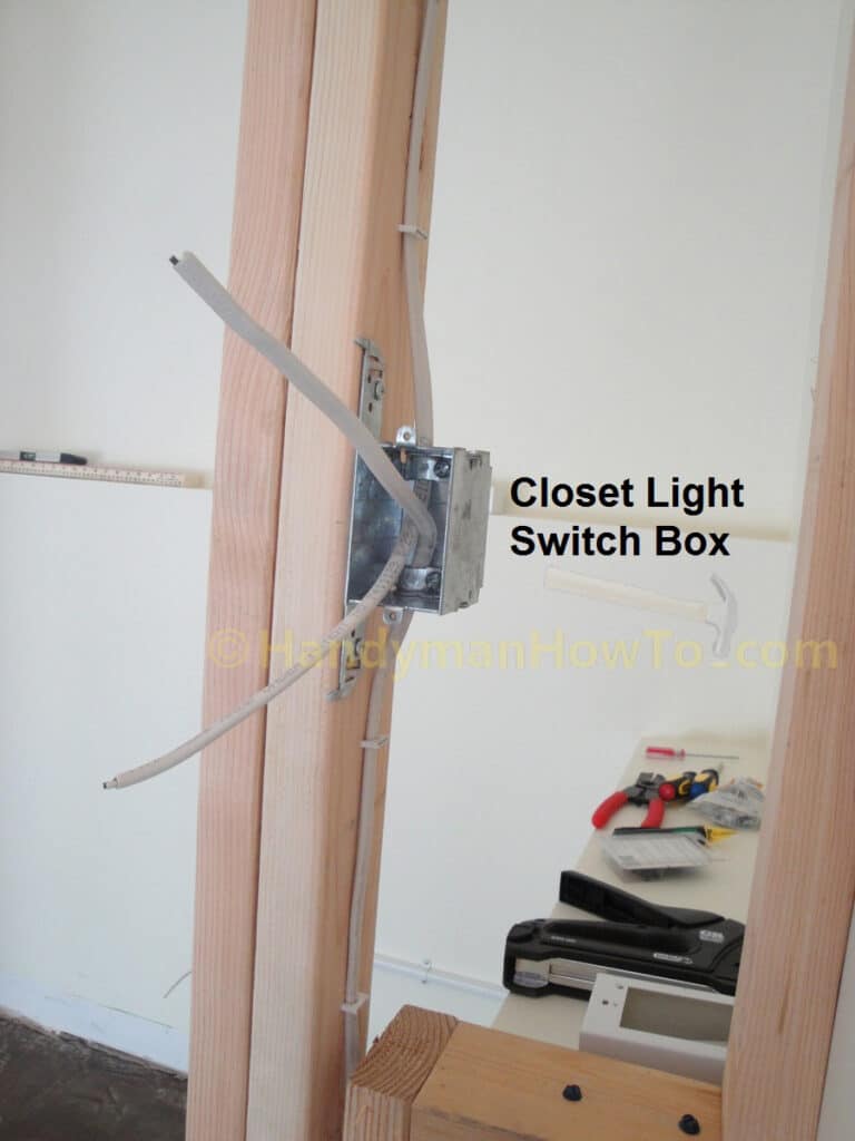 Basement Closet Wiring Rough-In: Light Switch Box