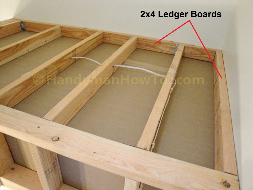 Closet Drywall Ceiling Installation: Ledger Boards and Wiring Rough-In