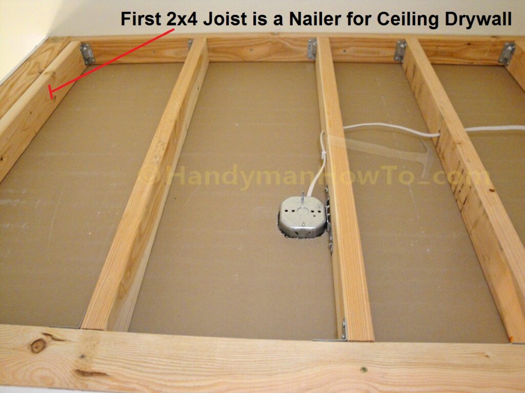 Basement Closet Construction: Drywall Ceiling Panel and Electrical Box