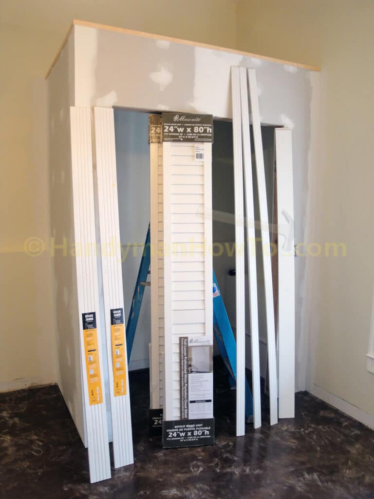 Building a Basement Bedroom Closet: Door Jambs and Bi-Fold Doors