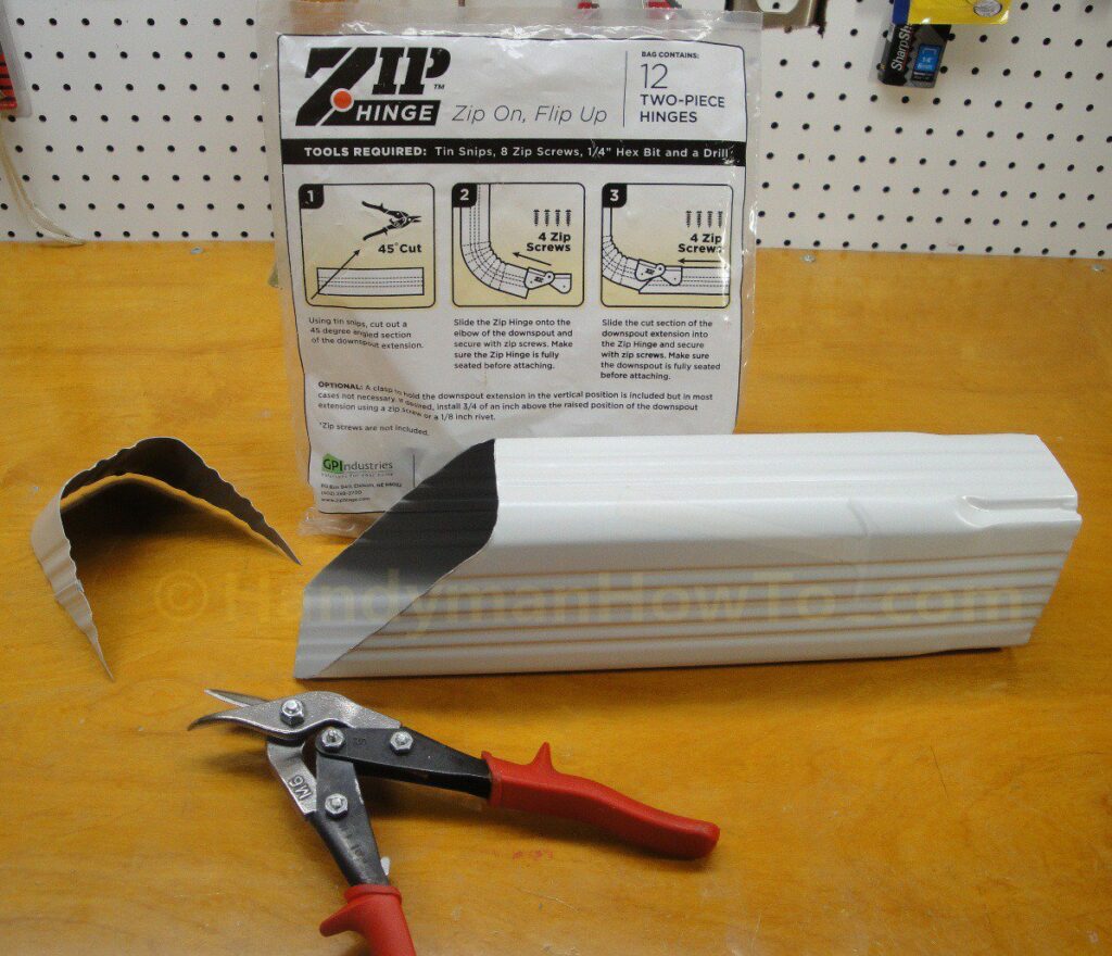 Zip Hinge Installation: Cut the Angle Section with Tin Snips