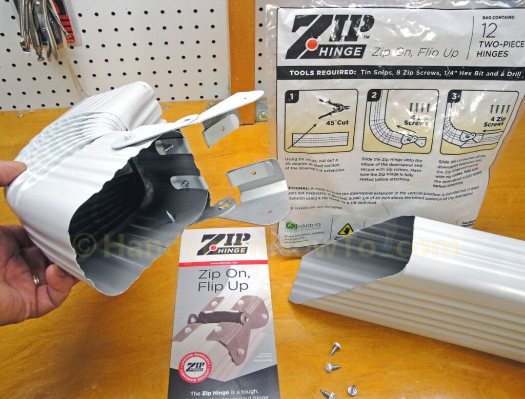 Zip Hinge Installation: zip screw attachment