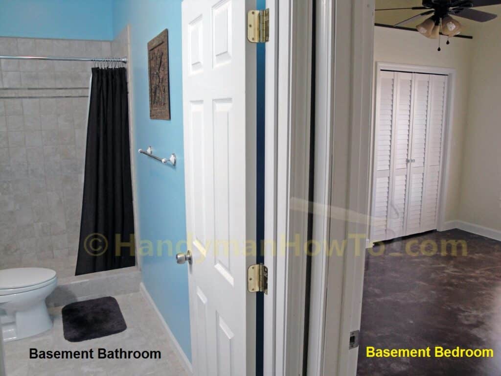 Basement Bathroom and Bedroom