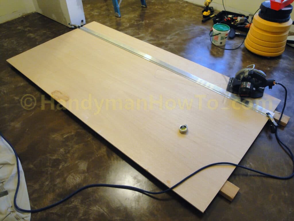 Building a Basement Closet: Sawing the Plywood Cap