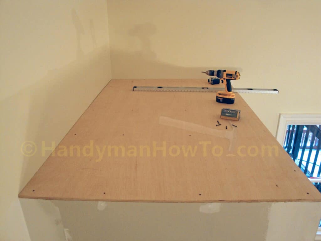 Building a Basement Closet: Plywood Cap Mounted with Wood Screws