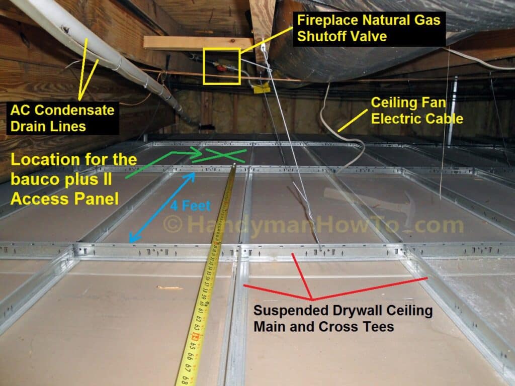 Suspended Drywall Ceiling: Plumbing, Gas and Electric Utilities