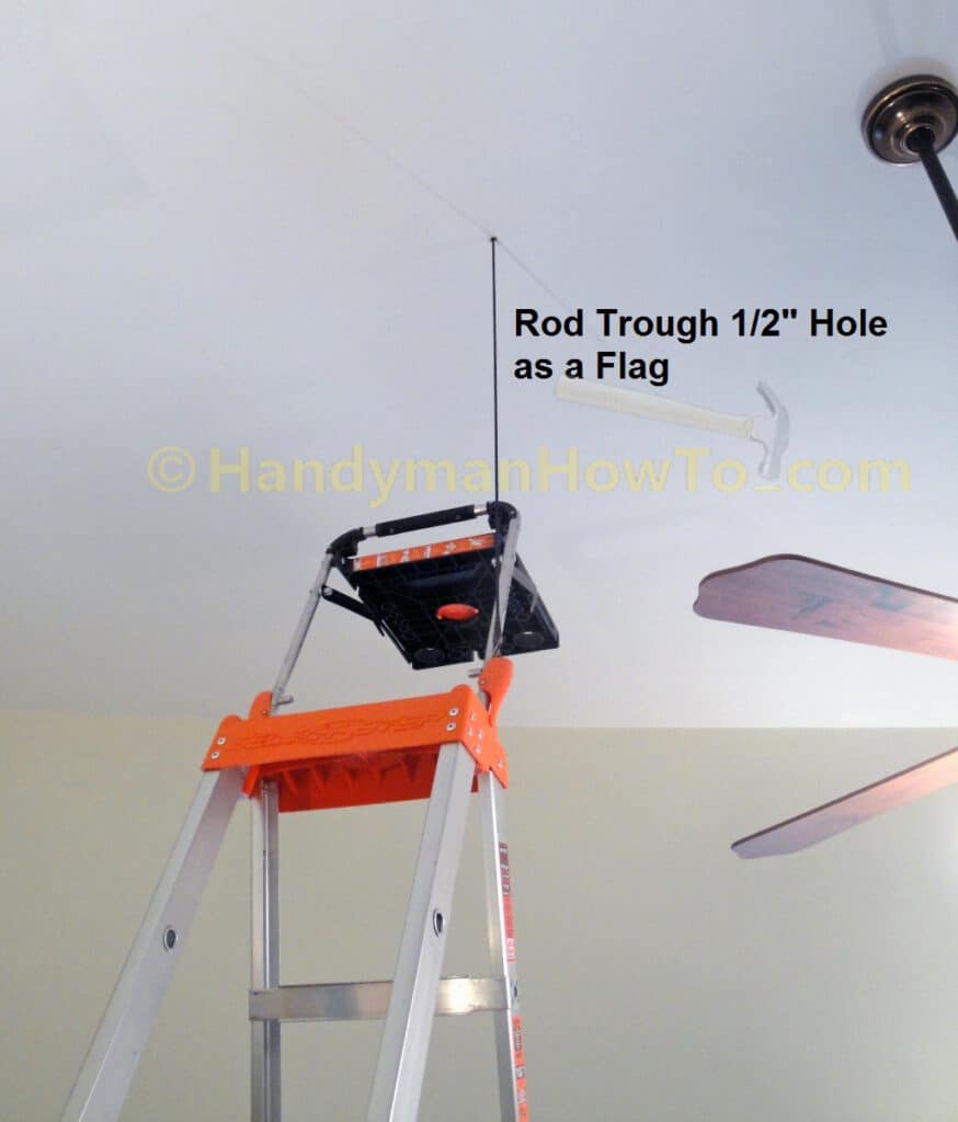 Ceiling Drywall Access Panel Installation: Pilot Hole and Flag Pole