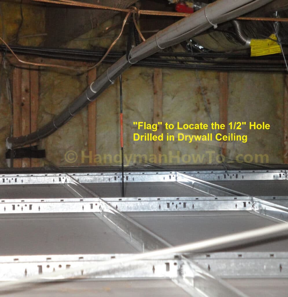 Drywall Access Panel Installation: Flag for Ceiling Pilot Hole